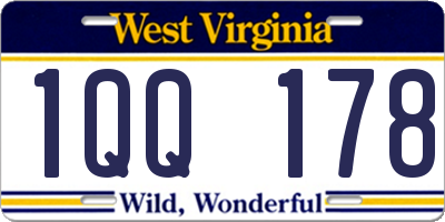 WV license plate 1QQ178