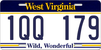 WV license plate 1QQ179