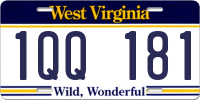 WV license plate 1QQ181