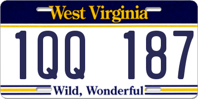 WV license plate 1QQ187