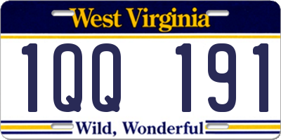 WV license plate 1QQ191