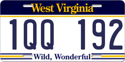 WV license plate 1QQ192