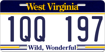 WV license plate 1QQ197