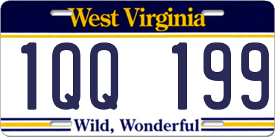 WV license plate 1QQ199