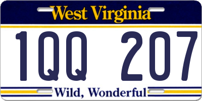 WV license plate 1QQ207