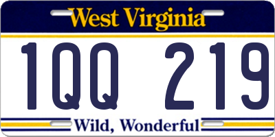 WV license plate 1QQ219