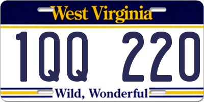 WV license plate 1QQ220