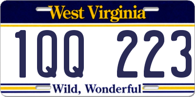 WV license plate 1QQ223