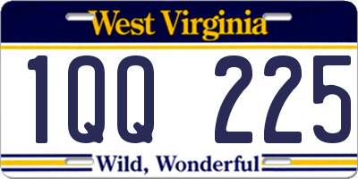 WV license plate 1QQ225