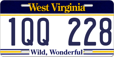 WV license plate 1QQ228