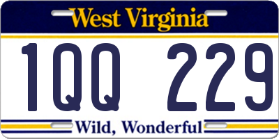 WV license plate 1QQ229