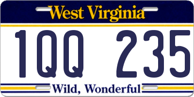 WV license plate 1QQ235