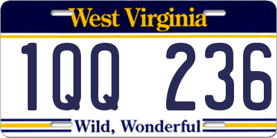 WV license plate 1QQ236