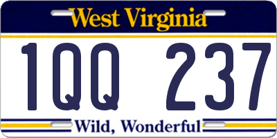 WV license plate 1QQ237