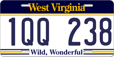 WV license plate 1QQ238