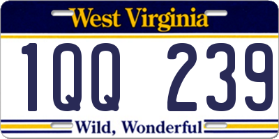 WV license plate 1QQ239