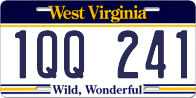 WV license plate 1QQ241