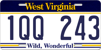 WV license plate 1QQ243