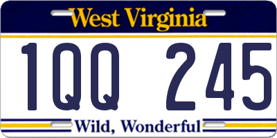 WV license plate 1QQ245