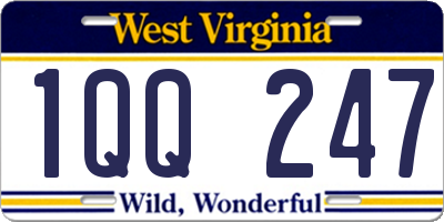 WV license plate 1QQ247