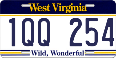 WV license plate 1QQ254