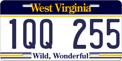 WV license plate 1QQ255
