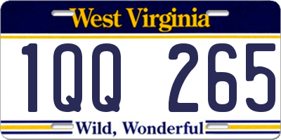 WV license plate 1QQ265