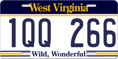 WV license plate 1QQ266