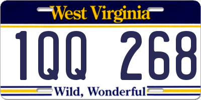 WV license plate 1QQ268
