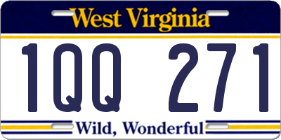 WV license plate 1QQ271