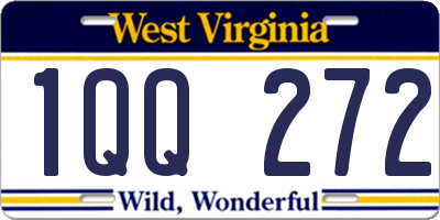 WV license plate 1QQ272