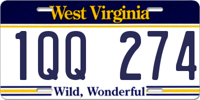 WV license plate 1QQ274