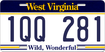 WV license plate 1QQ281