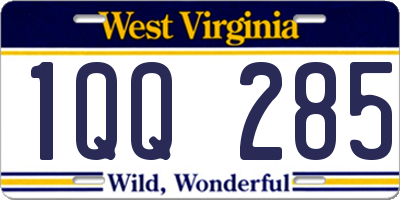 WV license plate 1QQ285