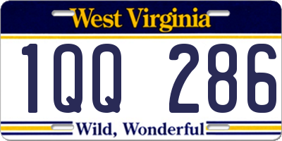 WV license plate 1QQ286