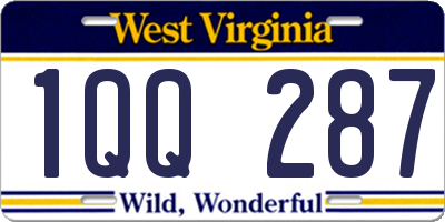 WV license plate 1QQ287