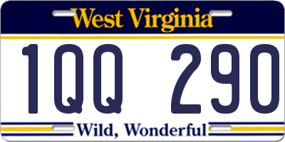 WV license plate 1QQ290