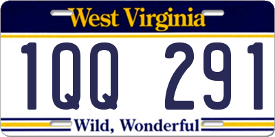 WV license plate 1QQ291