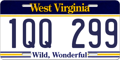 WV license plate 1QQ299