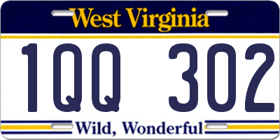 WV license plate 1QQ302