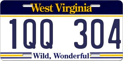 WV license plate 1QQ304