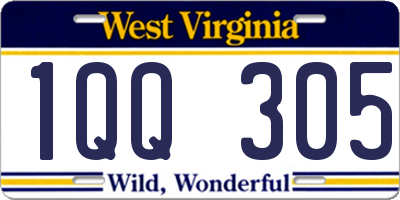 WV license plate 1QQ305