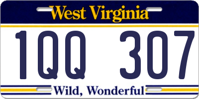 WV license plate 1QQ307
