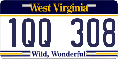 WV license plate 1QQ308