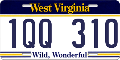 WV license plate 1QQ310