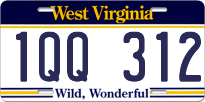 WV license plate 1QQ312