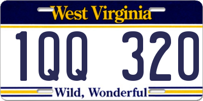 WV license plate 1QQ320