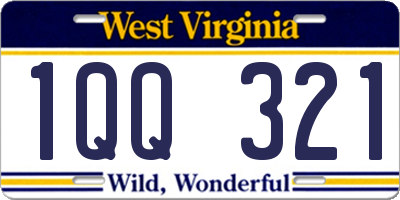WV license plate 1QQ321