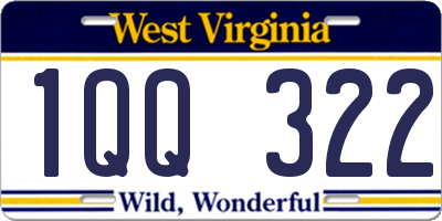 WV license plate 1QQ322