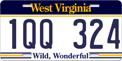 WV license plate 1QQ324